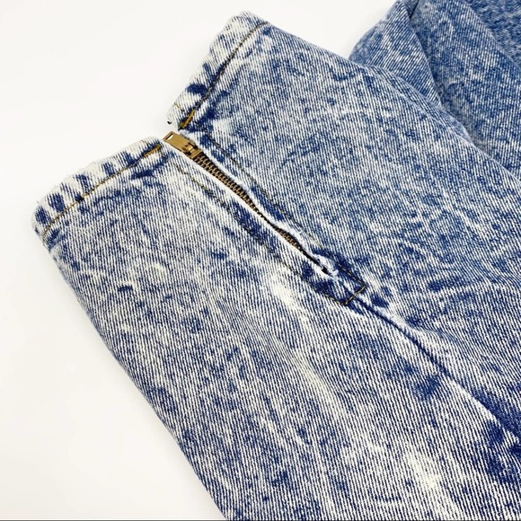VTG Palmetto's Blue Acid Wash Ultra High-Rise Ankle Zip Mom Denim Jeans Size 32 - Picture 4 of 5